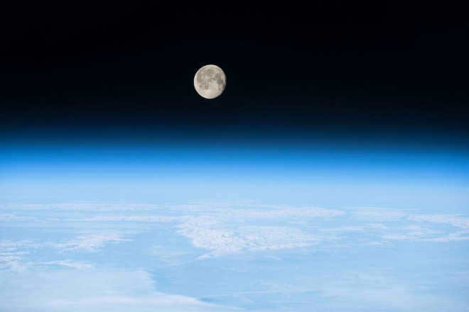 Moon from the ISS on March 8, 2015