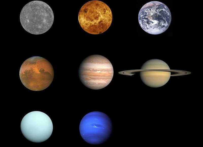 What color are the planets of the solar system