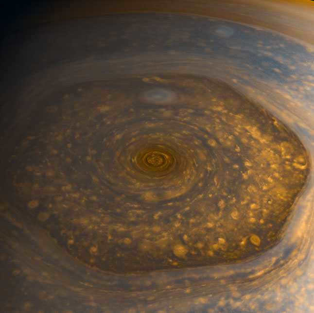 Saturn, planet, pole, photo, hexagon, cloud, vortex, phenomenon