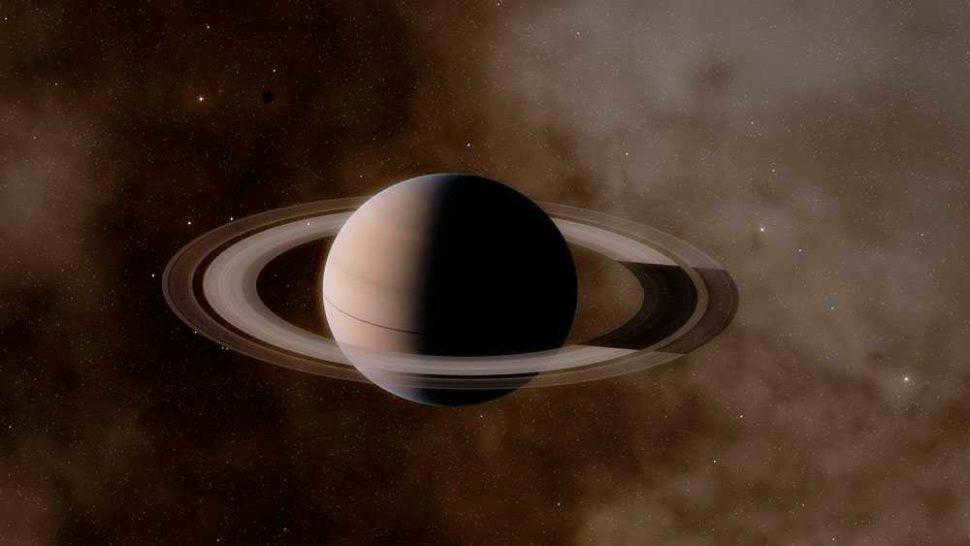 Saturn, planet, rings, space, space, space, Solar System, stars, drawing, illustration