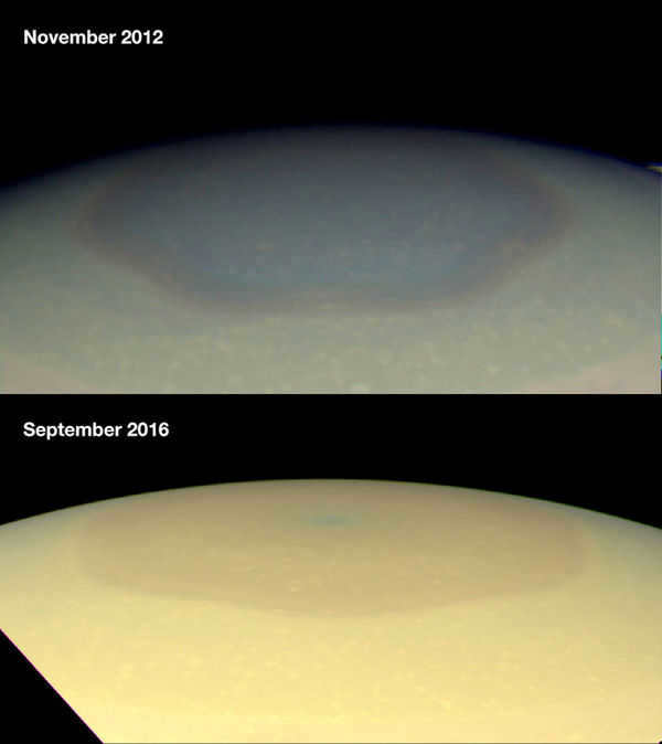 Part of Saturn has changed color Cosmos, Saturn
