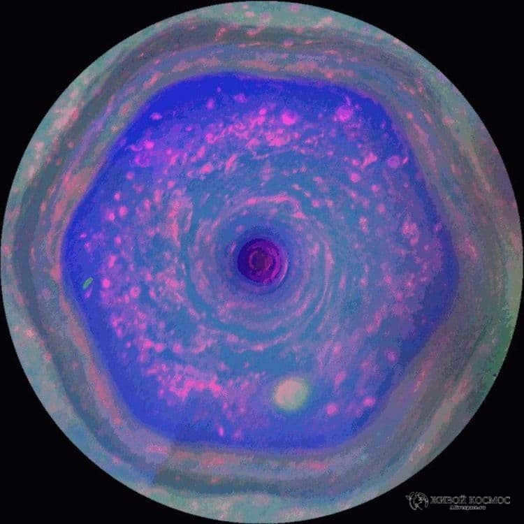 Saturn's hexagonal storm
