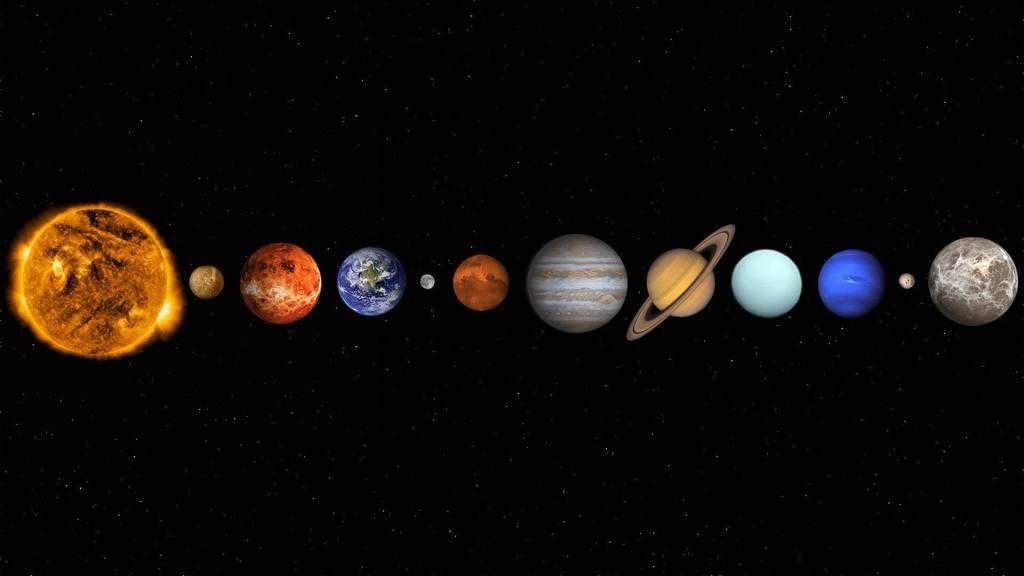 all the planets in a row