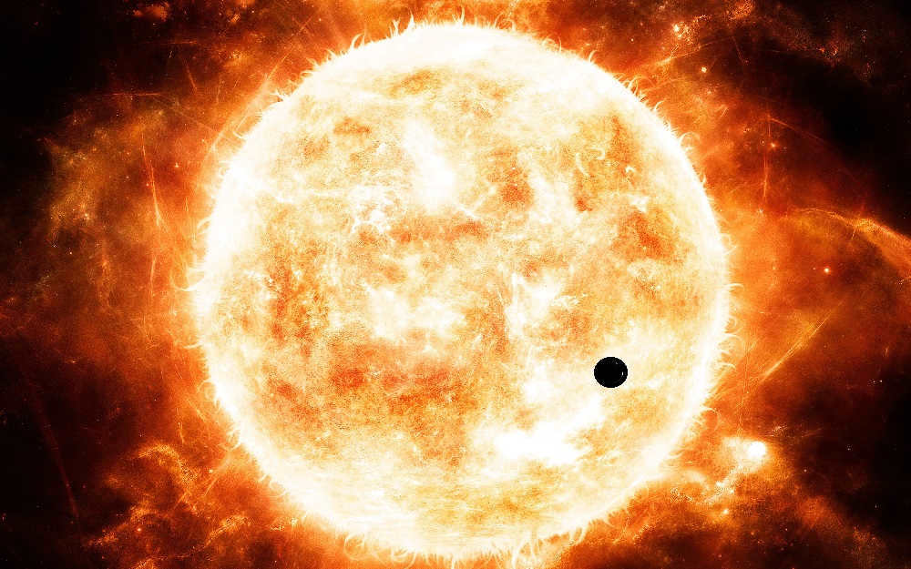 Mercury in the Sun's glowing disk