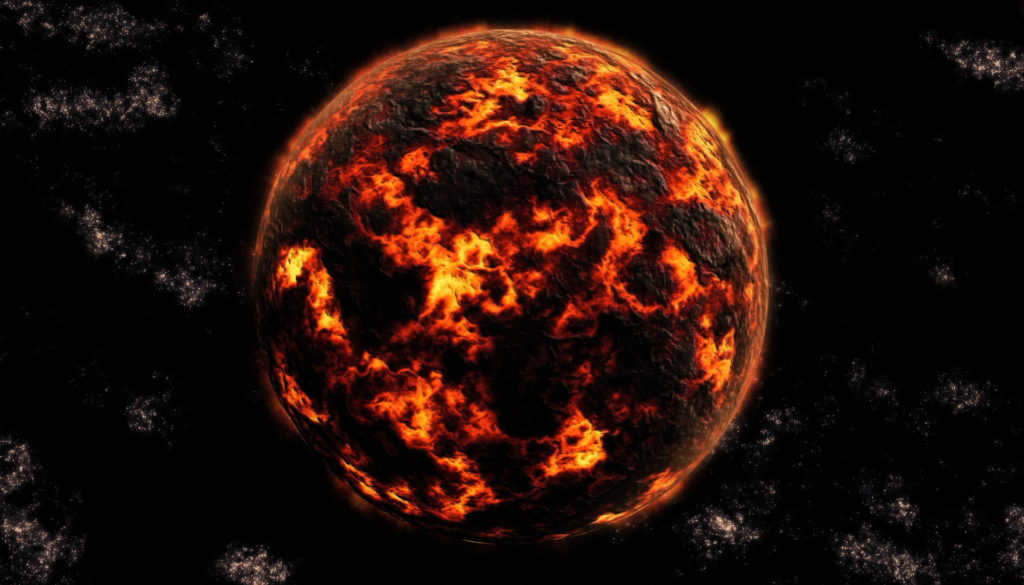 Image of the Earth in the early stages of formation