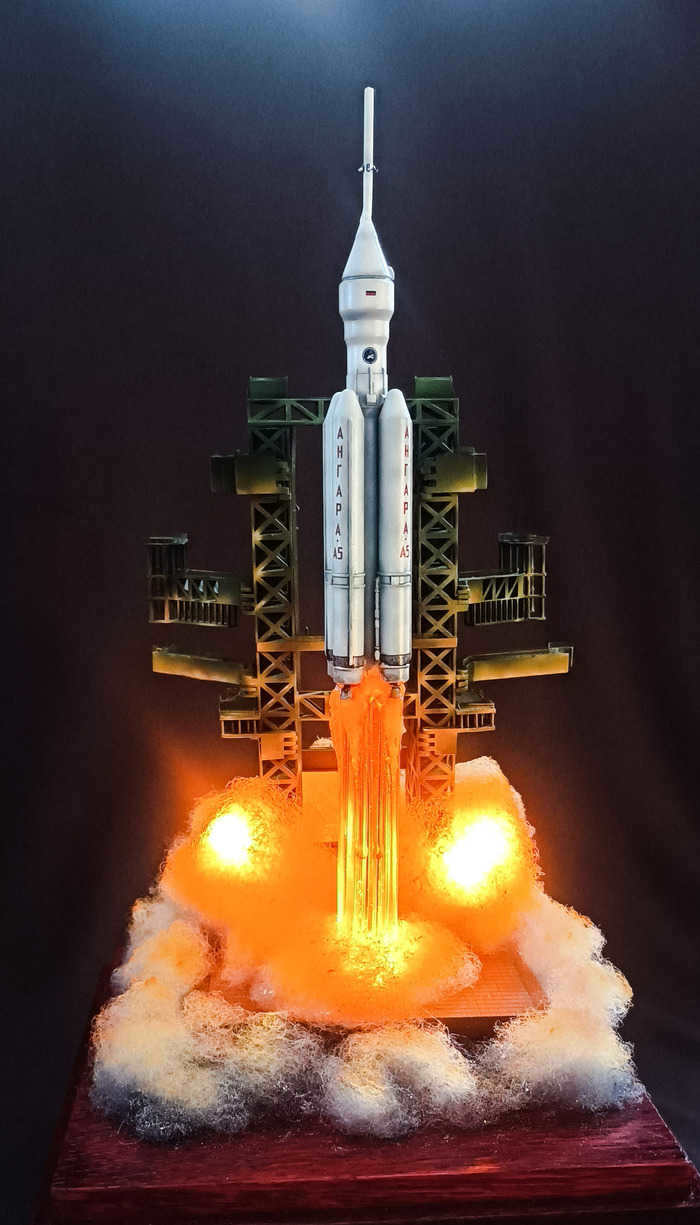 ANGARA rocket launch 5 Handicraft without process, Scale model, Modeling, Collecting, Space, Rocket, Rocket launch, Russia, Vostochny Cosmodrome, Military hardware, Longpost