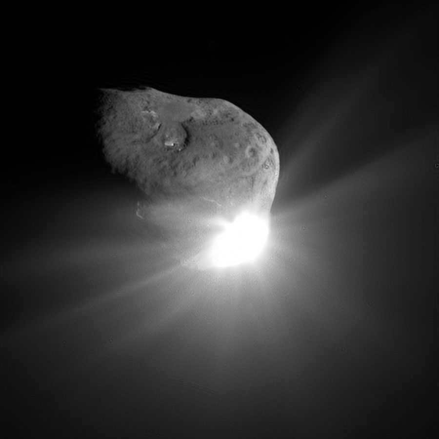 The actual surface of the comet
