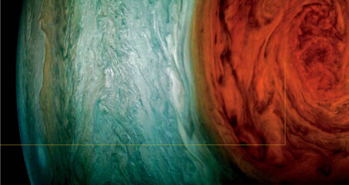 An image of the boundary of the Great Red Spot