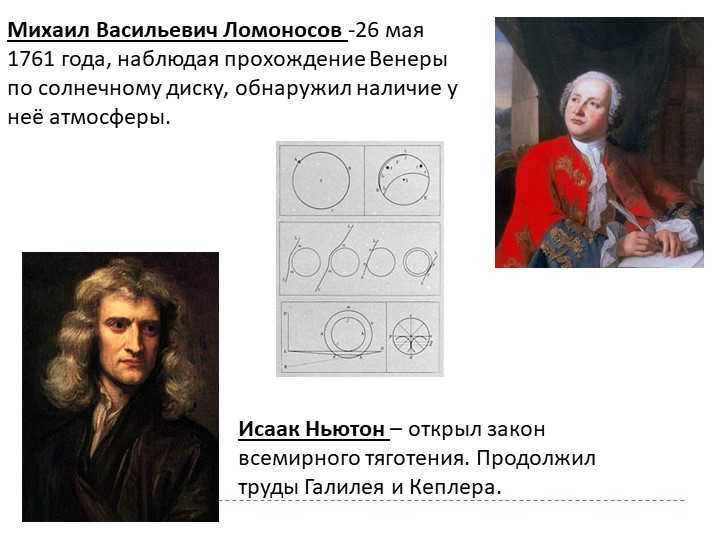 Isaac Newton - discovered the law of universal gravitation. Continued the work of Galileo Galilei and K. 