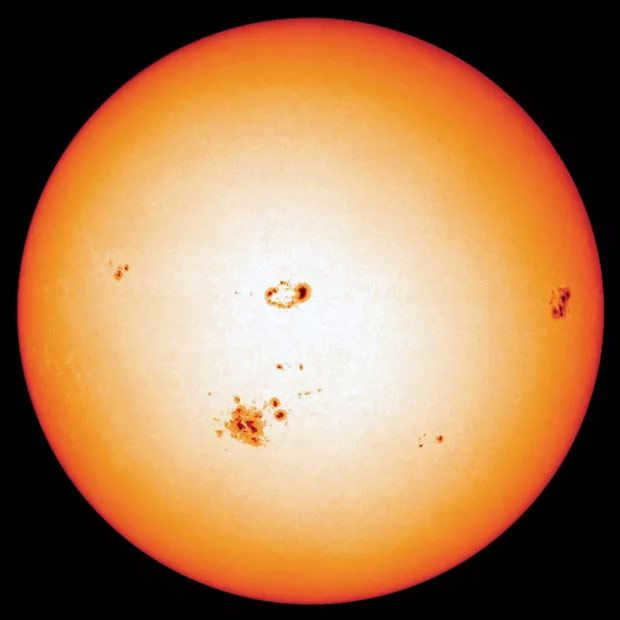 Sunspots - it is thanks to them that we know the speed of the Sun's rotation around its axis and the current tilt of the Sun's rotation axis.