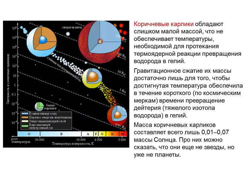 Brown dwarfs have too small a mass to provide the temperature necessary for a thermonuclear reaction to convert hydrogen into helium.