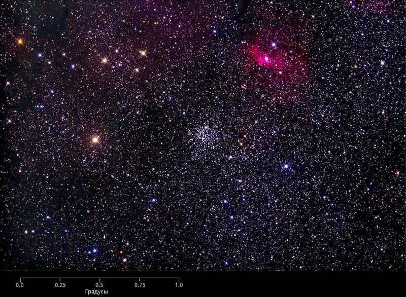 Scattered cluster M 52 and the Bubble Nebula