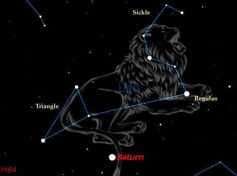The star Regulus (heart of the lion), in the constellation Leo.