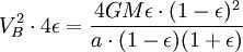 V_B^2 \cdot 4\epsilon =\frac<4GM\epsilon\cdot (1-\epsilon)^2> 