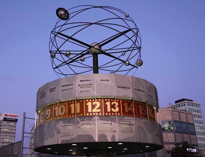 The celestial sphere crowning the world time clock in Berlin