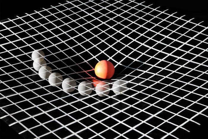 deformation of space by a body of large mass