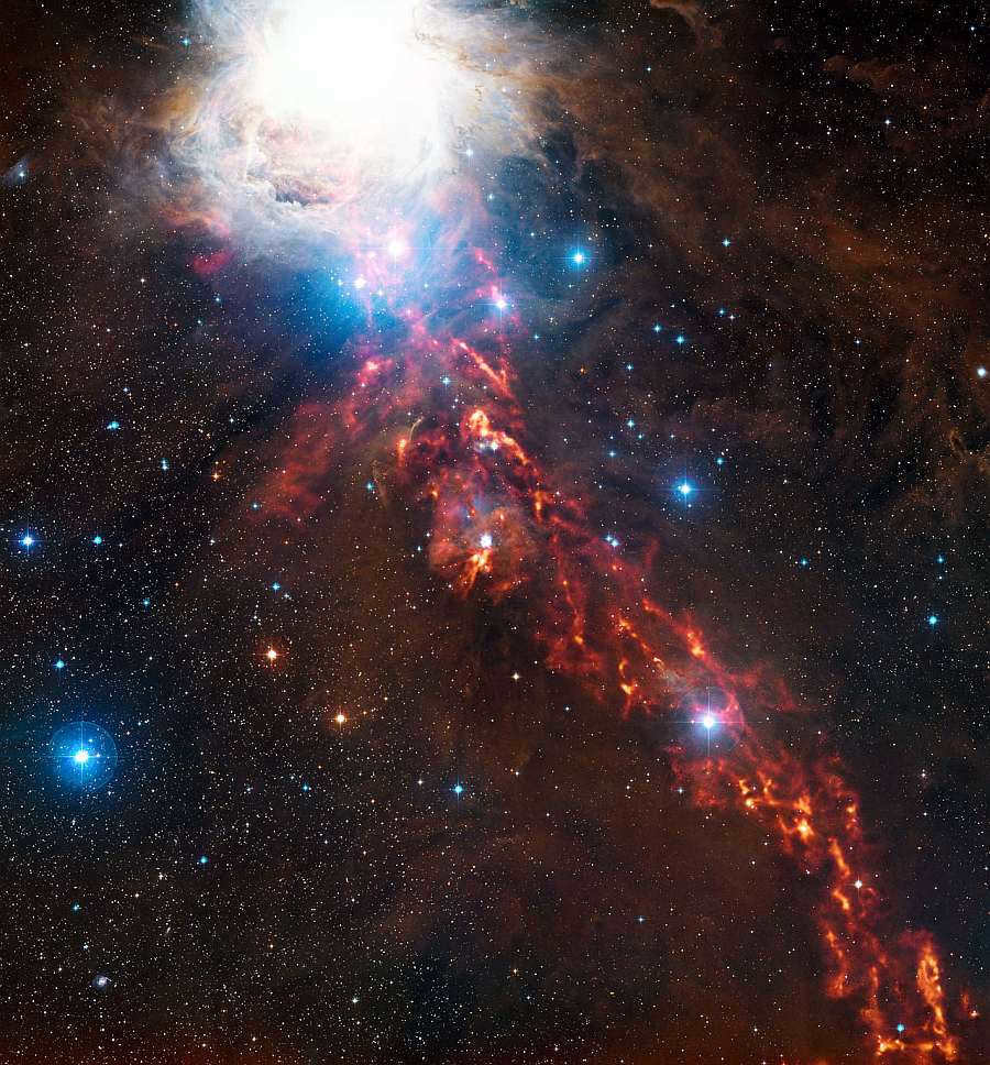 Combined image of the star-forming region in the Orion Nebula
