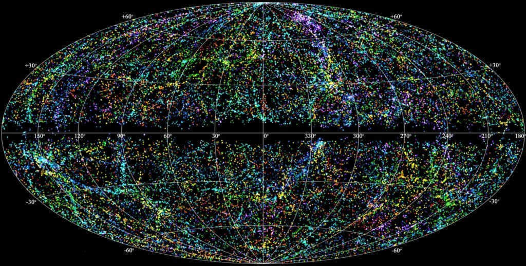 Map of the visible boundaries of the Universe