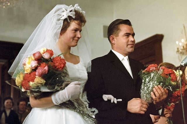 The marriage of cosmonauts Valentina Tereshkova and Andriyan Nikolayev. 1963 г.