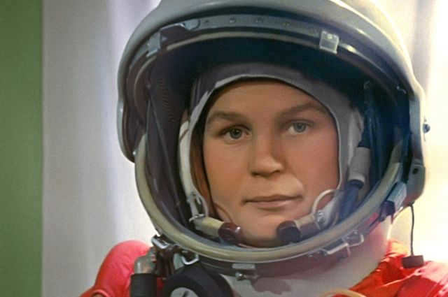 Valentina Tereshkova before a launch, 1963.