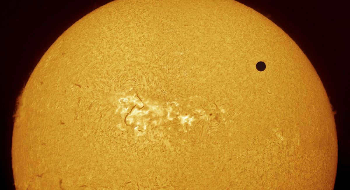 Venus moving across the solar disk
