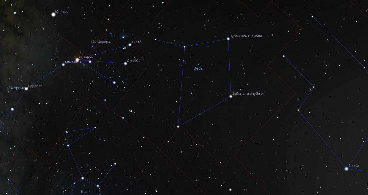 The constellation Libra in the sky