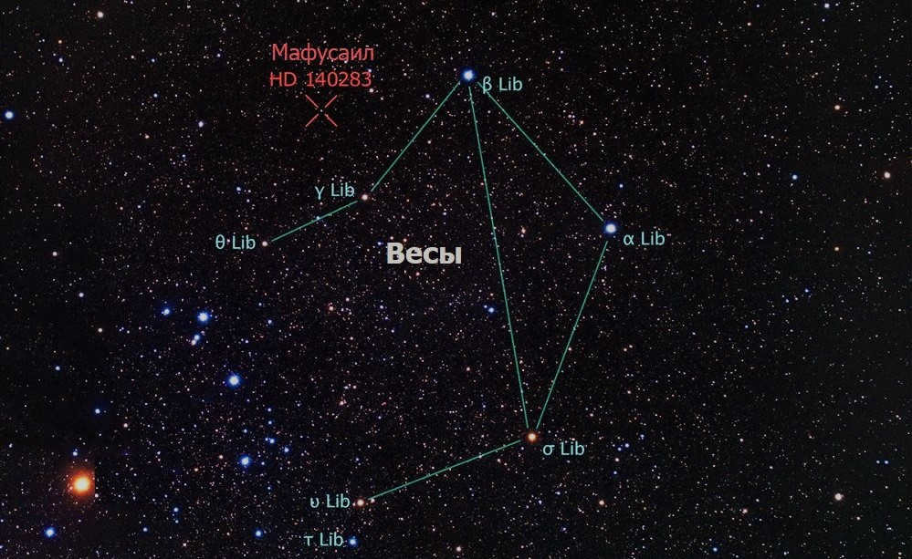 HD 140283 (Methuselah) in the constellation Libra.