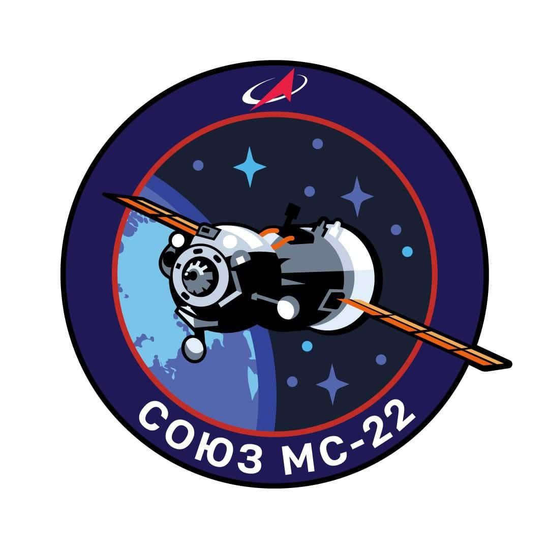 The Soyuz MS-22 emblem in the updated version - no names, no tasks, just to return home without any incidents. Source: Roscosmos