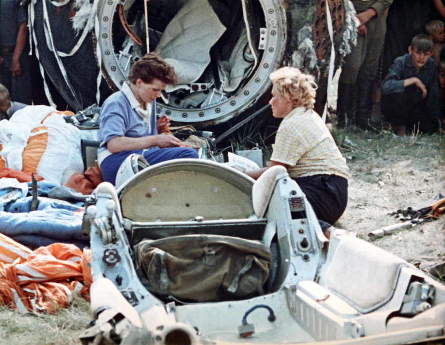 Module "Vostok-6" malfunctioned, deviated from the course and landed not where it was expected. Valentina Tereshkova (pictured left) was the first to be greeted by residents of the village of Murashkino in the Altai Territory