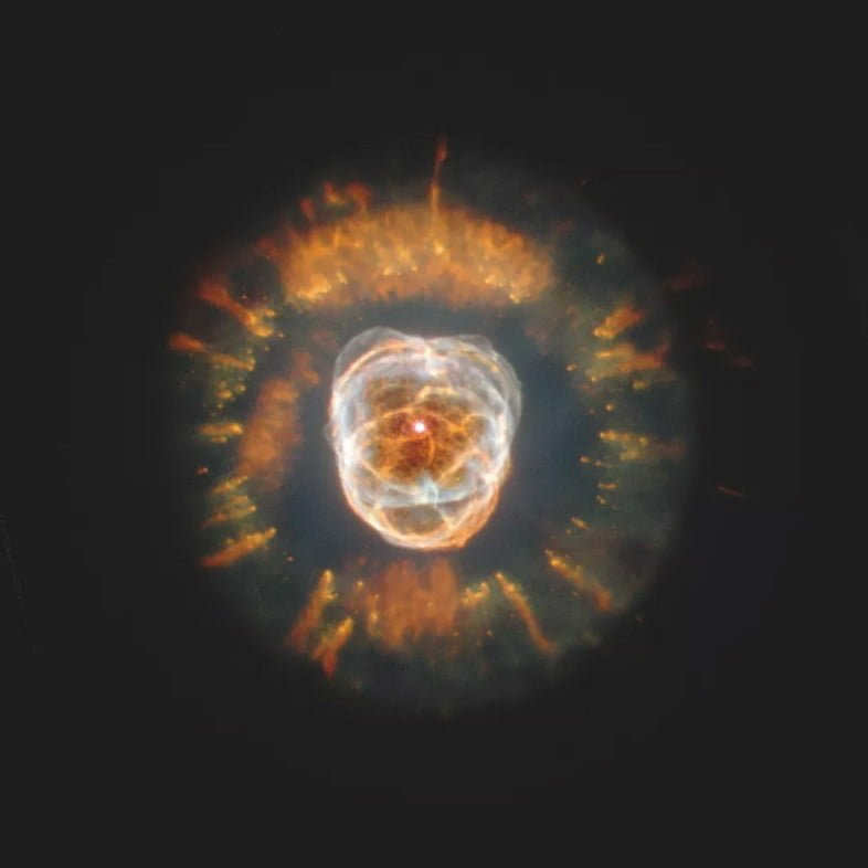 A red giant becomes a white dwarf.