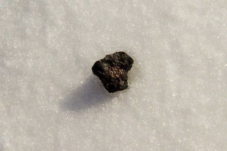 A fragment of the Chelyabinsk meteorite found on Lake Chebarkul.