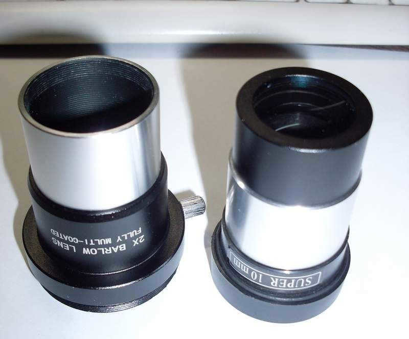 Barlow lens in the eyepiece