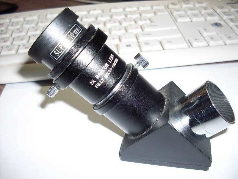 Barlow lens in front of the eyepiece