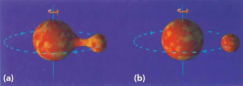 According to the centrifugal separation theory, the Moon is the part that broke away from the Earth. And the place where the Moon separated from the Earth is now occupied by the Pacific Ocean.