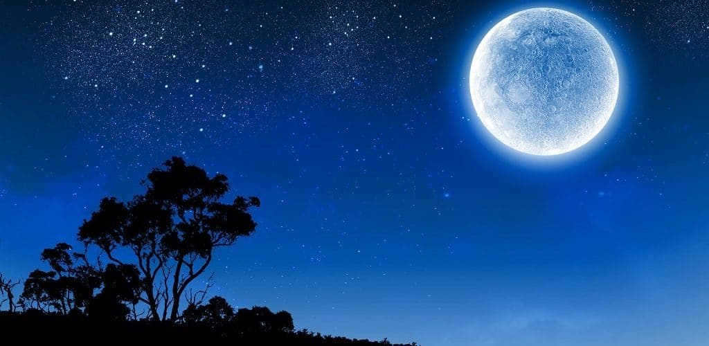 Moon disk at night