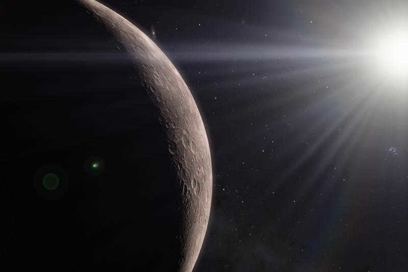 Planet Mercury in sunlight