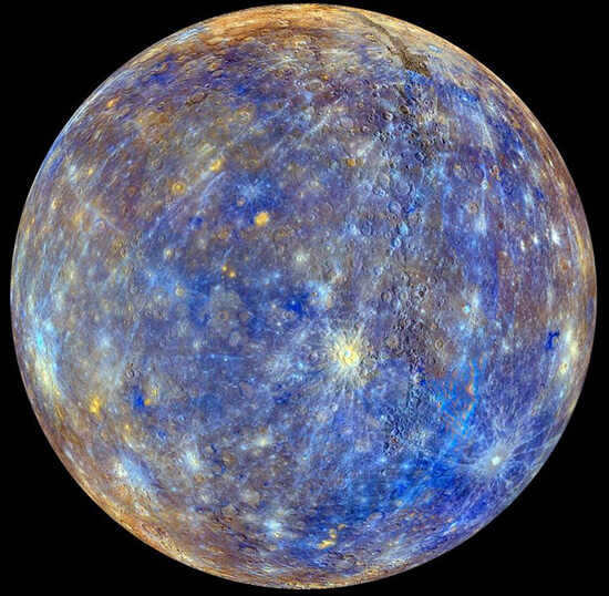Mercury is the smallest planet in our solar system. The clearest image of Mercury taken by NASA during the Messenger mission. The colors are purposely more saturated.