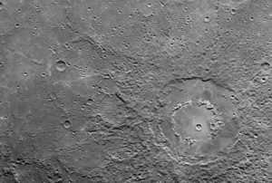 A crater on Mercury with a double shaft.