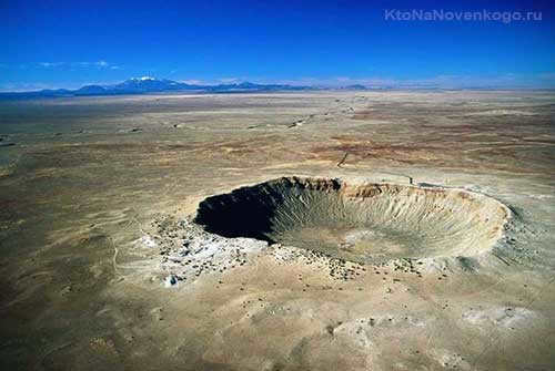 A crater from a meteorite