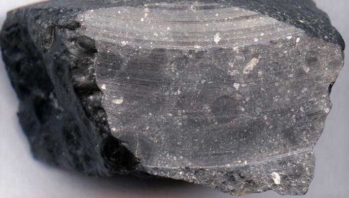 Surface of the meteorite after taking samples for analysis