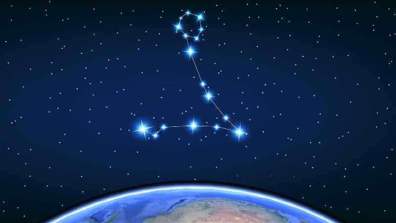 Pisces constellation in the starry sky