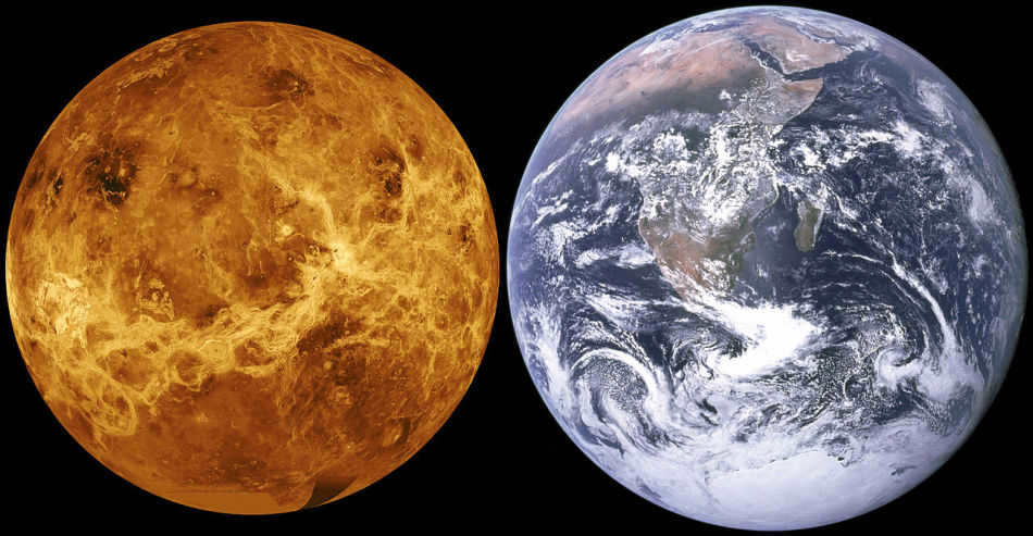 Earth and Venus