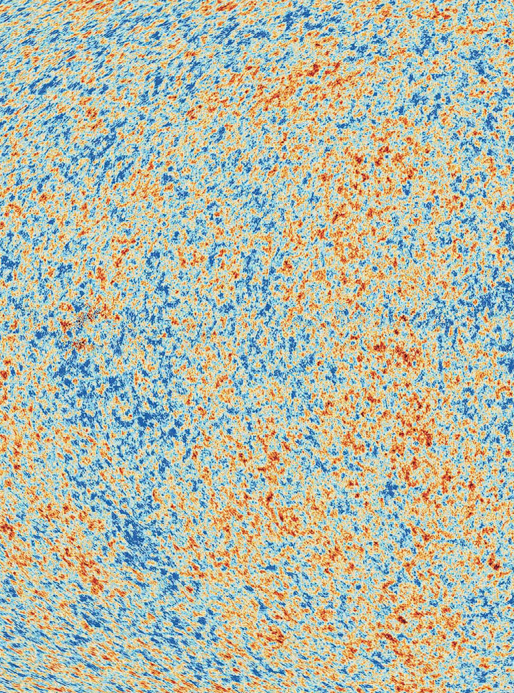 Detail of a microwave map of the early Universe