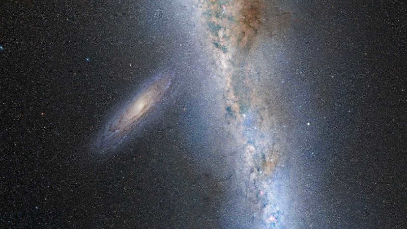 The Milky Way and the Andromeda Nebula galaxy collision