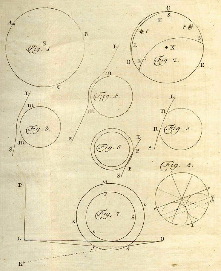 Drawing from M. Lomonosov's work "Apparition of Venus...". 1761. Russian National Library