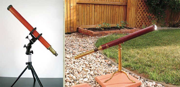 Left: a refractor-achromat telescope made by the English optician Charles West between 1806 and 1824, mounted on a manual equatorial mount at the Novosibirsk Instrument-Making Plant (NPZ). Right: another, two-foot Dollond achromat from Y. Petrunin's collection of antique telescopes