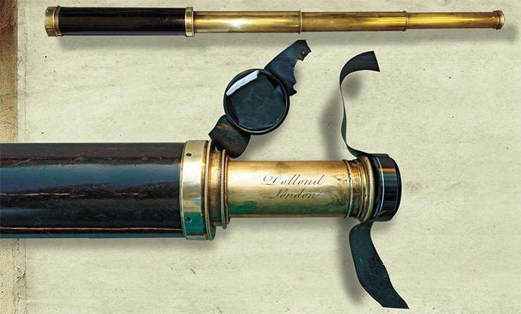 A 2.4-foot two-lens achromat of the Dollond company, manufactured at the very end of the 18th century, and faintly tempered glass filters. This refractor with one of the filters was used by V. Shiltsev to observe the transit of Venus on June 5, 2012 in Batavia