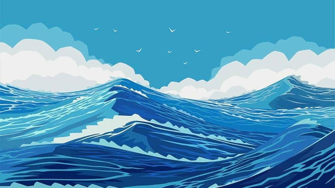 Ocean waves and sky