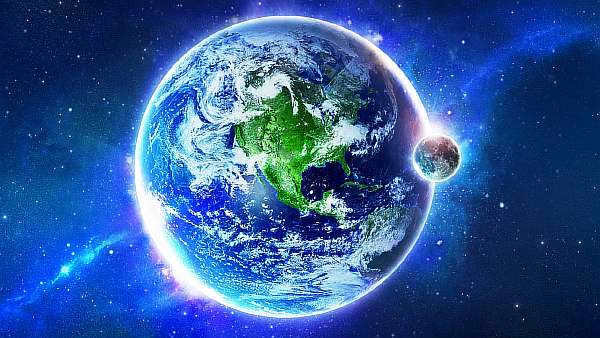 Moon and Earth