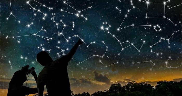 Night sky. Photo with stars, in the city, forest, mountains. Beautiful pictures from different parts of the world.